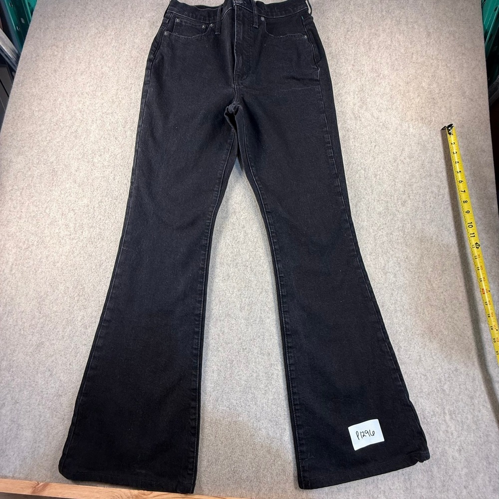 Madewell The Perfect Vintage Flare Jean 28T Black High Rise Tall Stretch Denim